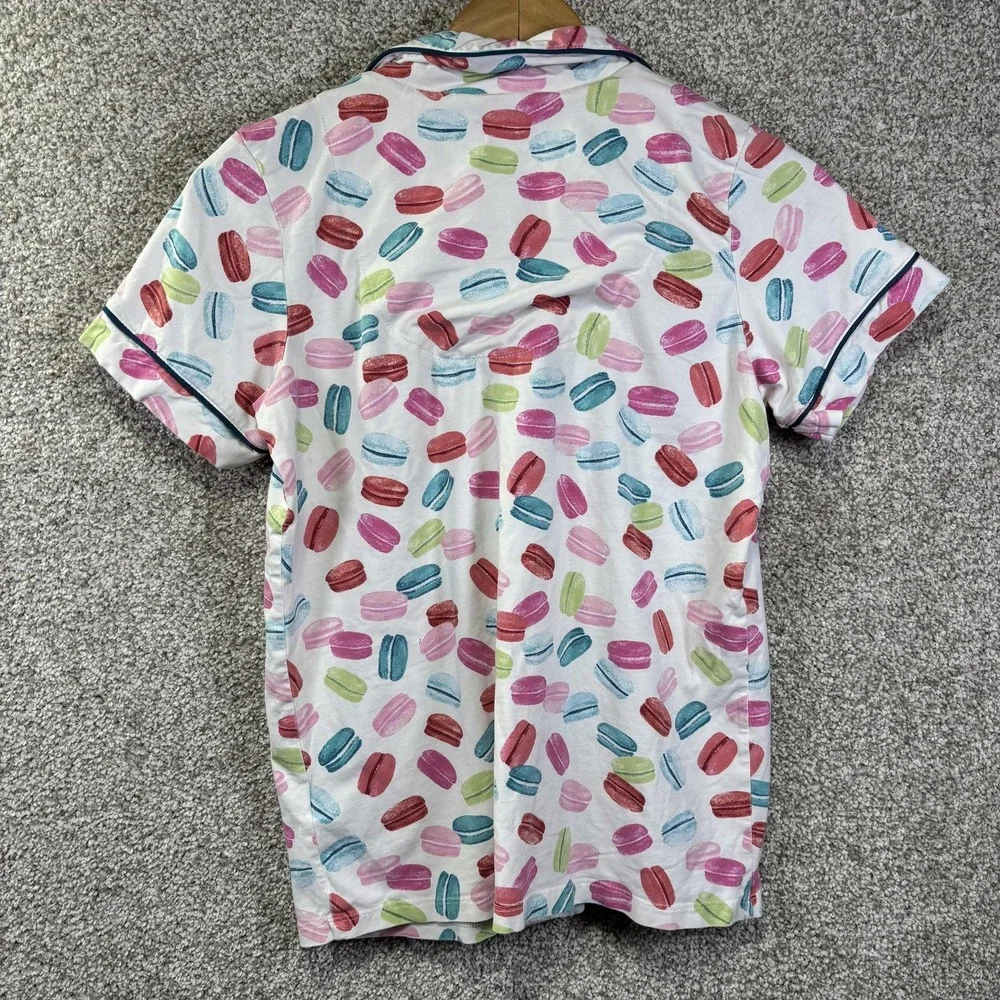 BedHead Pajamas Set Womens‎ Small Multicolor Macaron Print Button Up Made USA